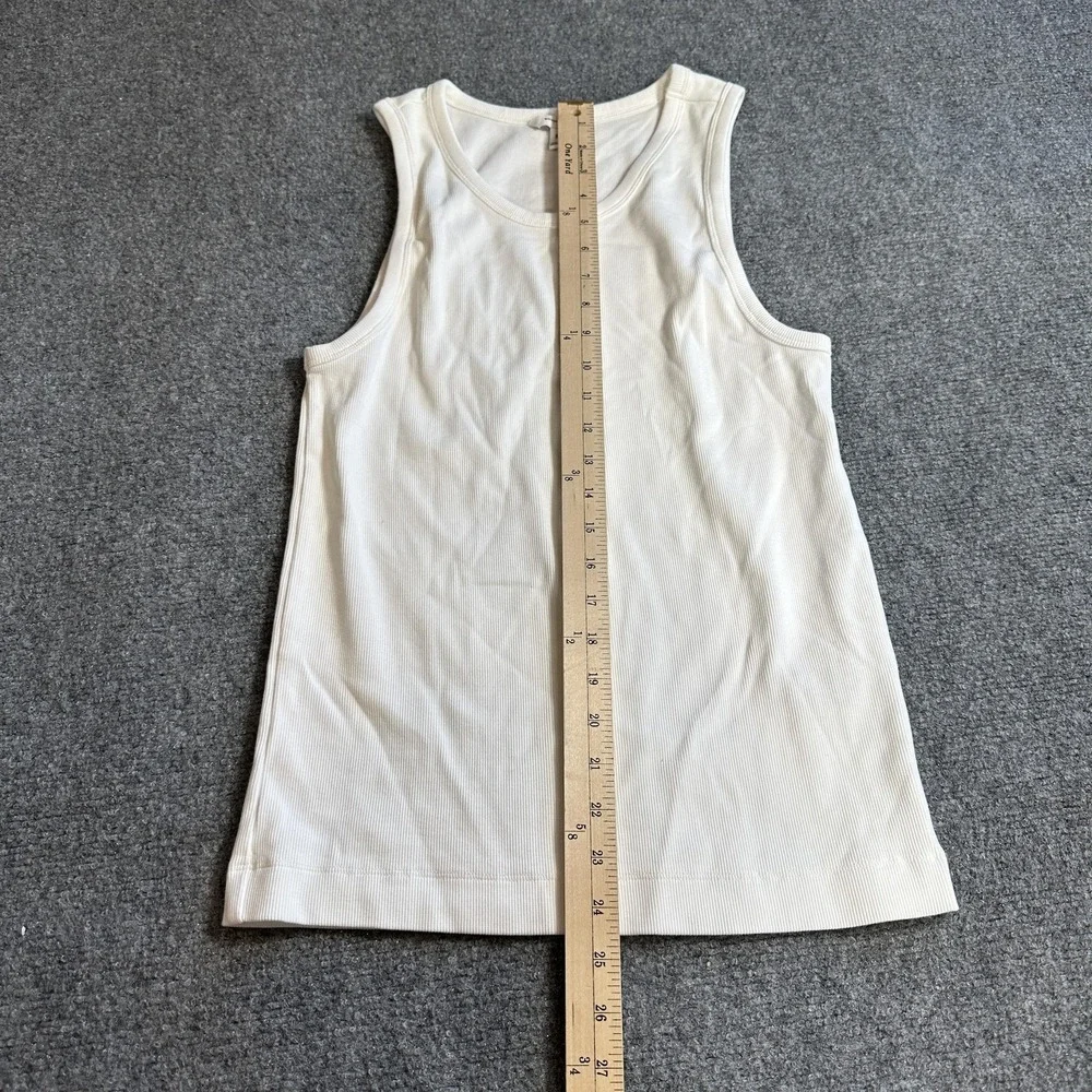 Banana Republic Tank Top Mens Medium White Ribbed Scoop Neck Basic Stretch